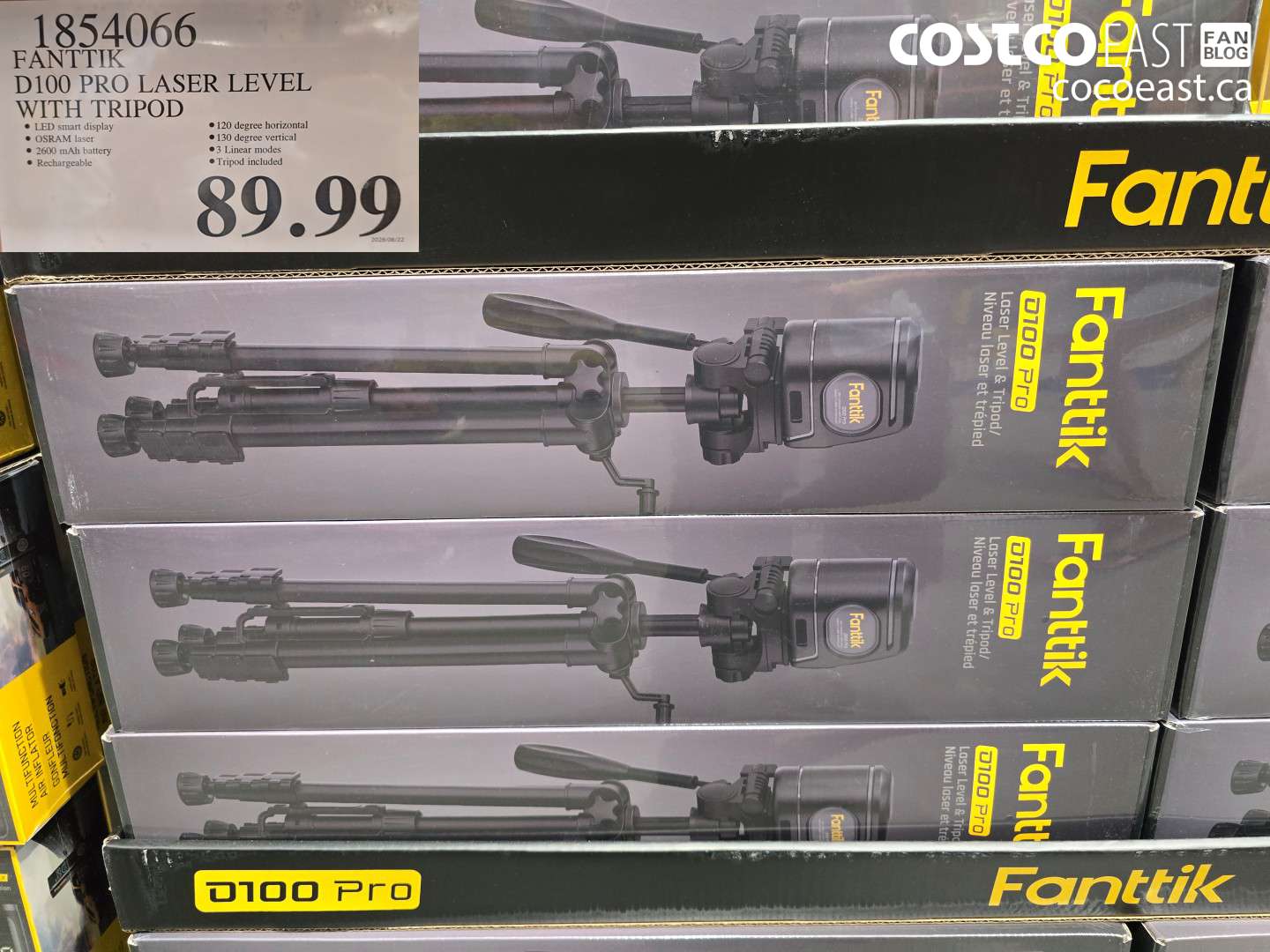 1854066 FANTTIK D100 PRO LASER LEVEL WITH TRIPOD $89.99