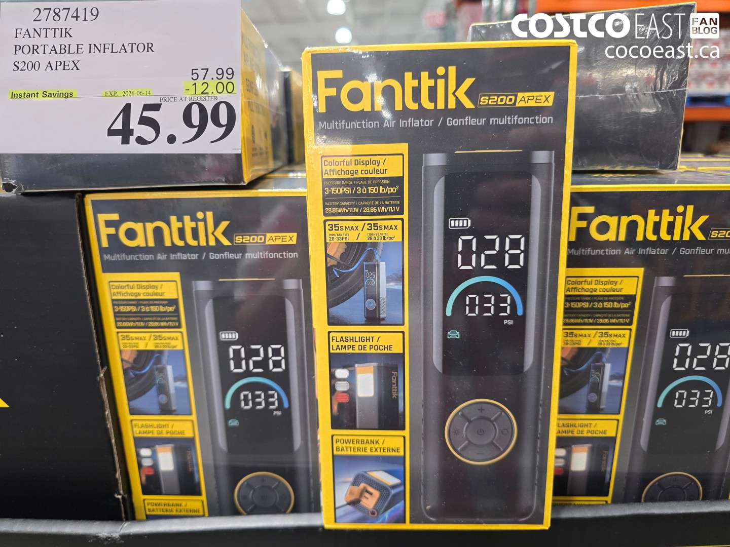 2787419 FANTTIK PORTABLE INFLATOR S200 APEX ($12.00 INSTANT SAVINGS EXPIRES ON 2026-06-14) $45.99