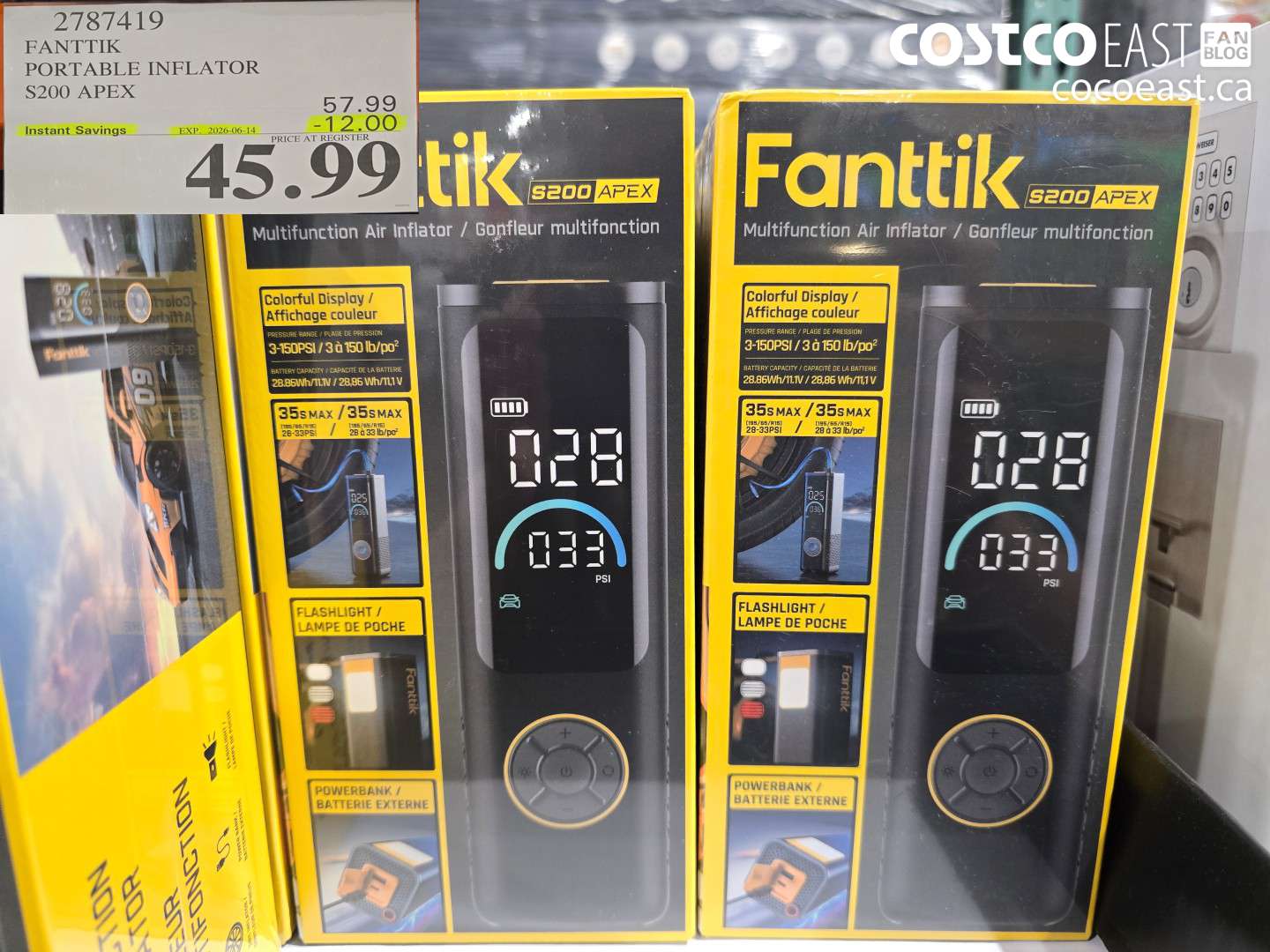 2787419 FANTTIK PORTABLE INFLATOR S200 APEX ($12.00 INSTANT SAVINGS EXPIRES ON 2026-06-14) $45.99