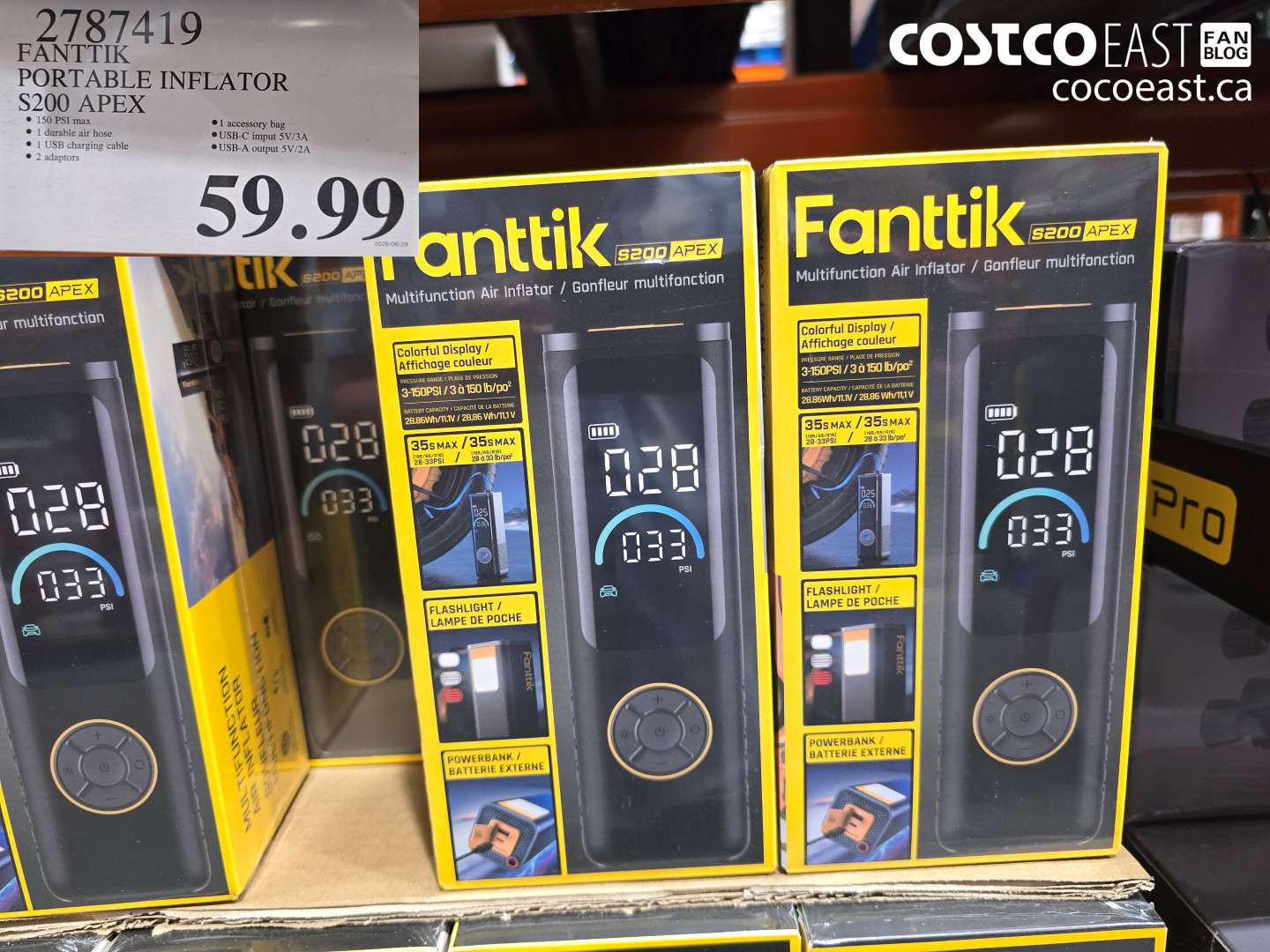 2787419 FANTTIK PORTABLE INFLATOR S200 APEX $59.99