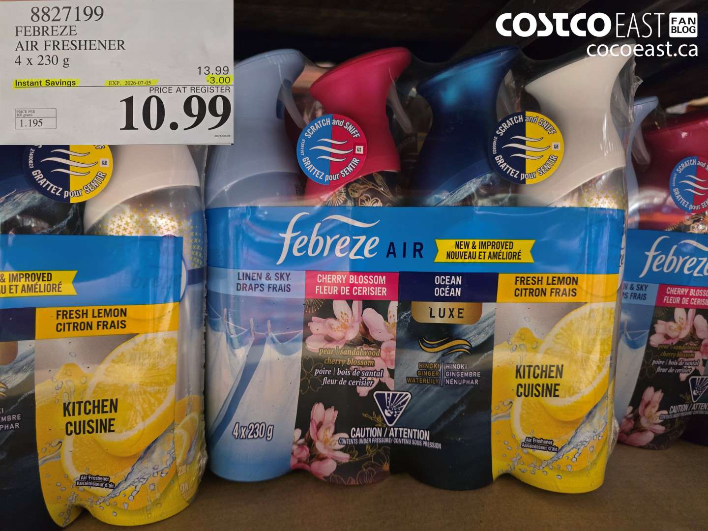 8827199 FEBREZE AIR FRESHENER 4 X 230 G ($3.00 INSTANT SAVINGS EXPIRES ON 2026-07-05) $10.99