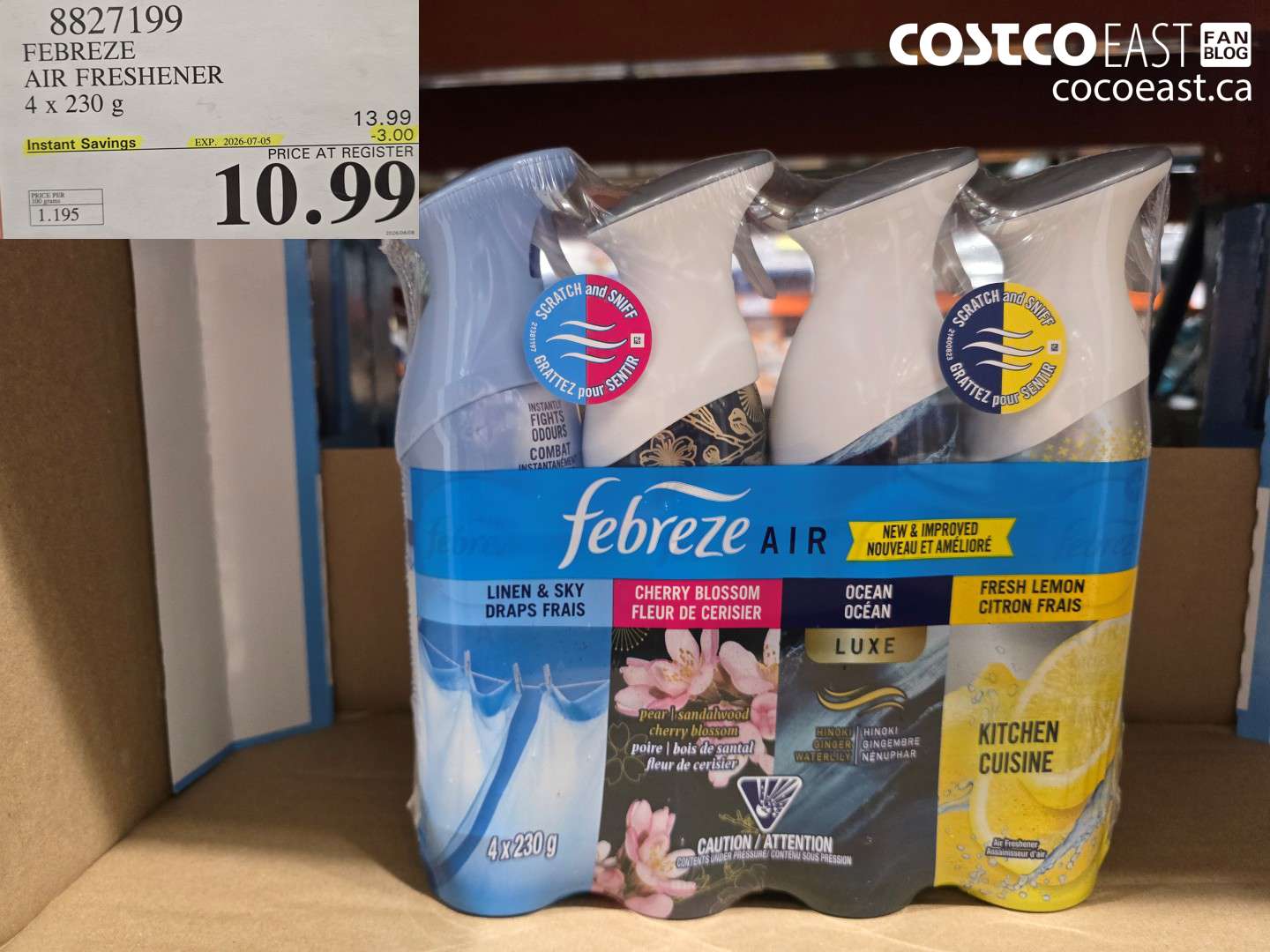 8827199 FEBREZE AIR FRESHENER 4 X 230 G ($3.00 INSTANT SAVINGS EXPIRES ON 2026-07-05) $10.99