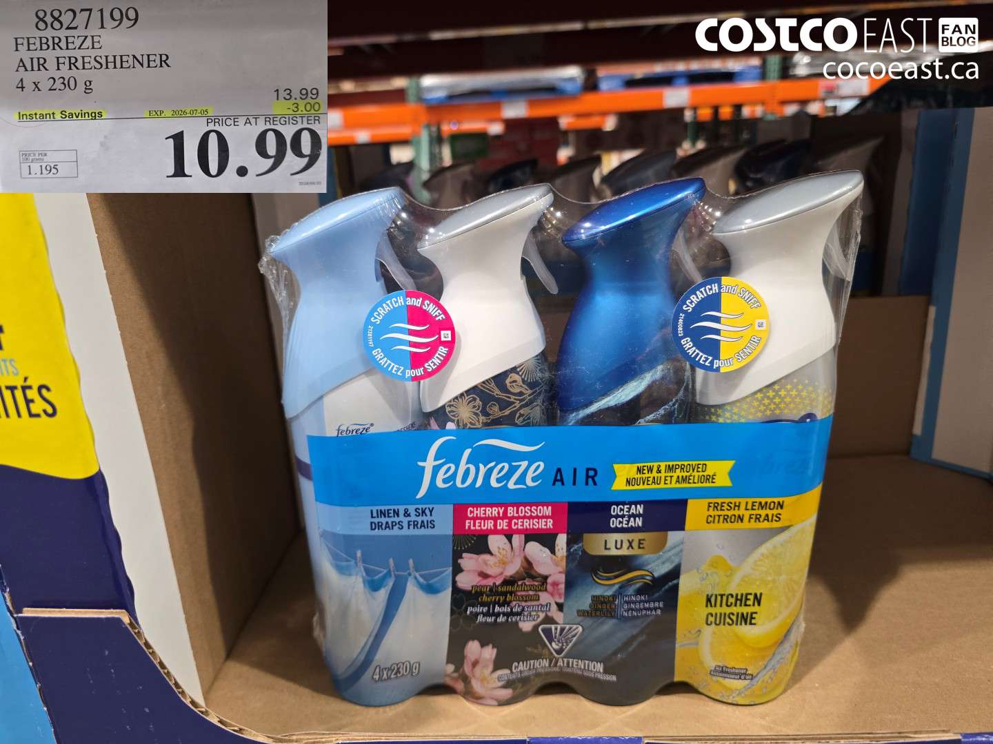 8827199 FEBREZE AIR FRESHENER 4 X 230 G ($3.00 INSTANT SAVINGS EXPIRES ON 2026-07-05) $10.99