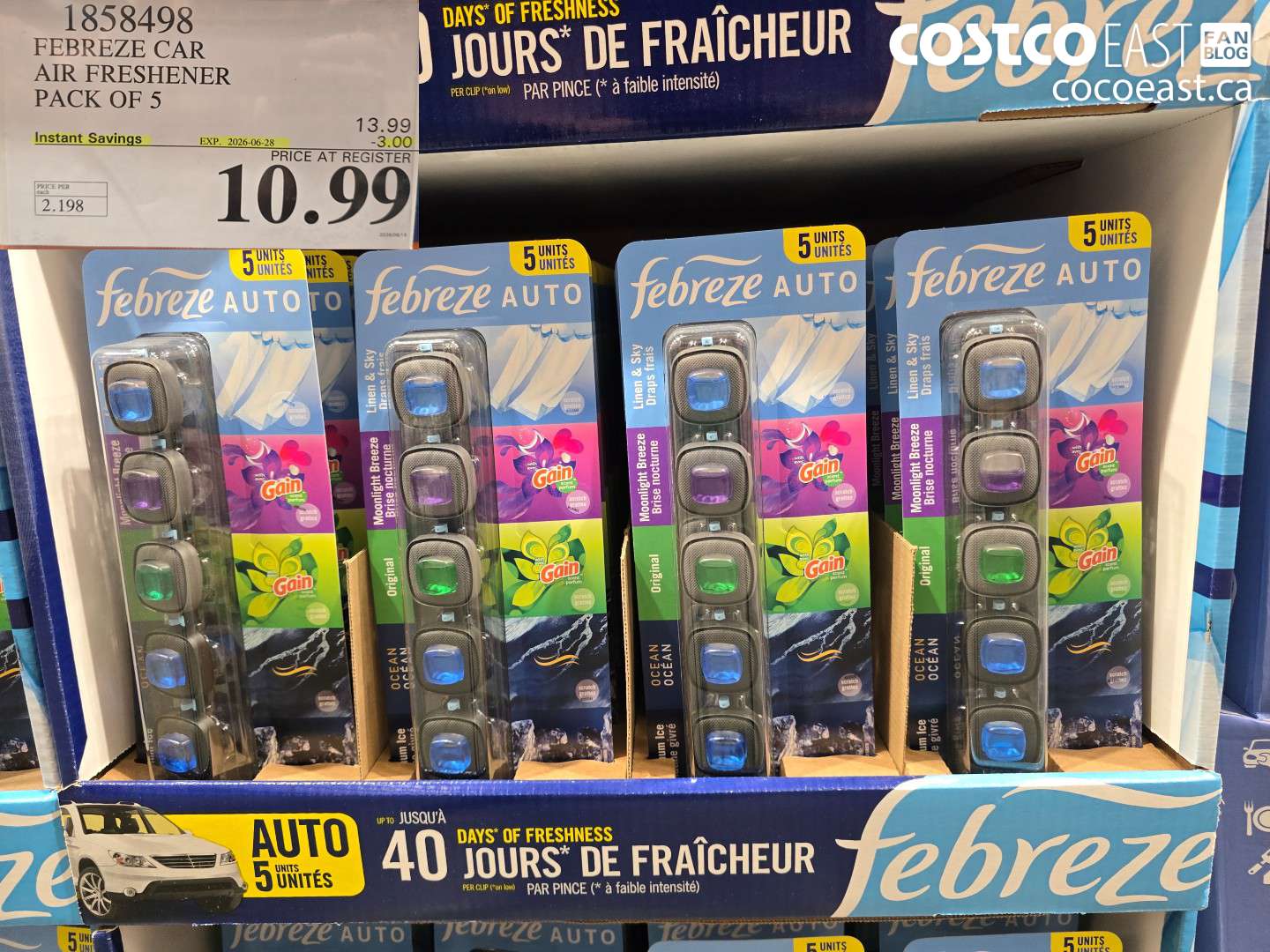 1858498 FEBREZE CAR AIR FRESHENER PACK OF 5 ($3.00 INSTANT SAVINGS EXPIRES ON 2026-06-28) $10.99