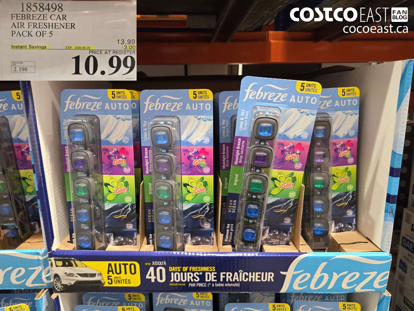 1858498 FEBREZE CAR AIR FRESHENER PACK OF 5 ($3.00 INSTANT SAVINGS EXPIRES ON 2026-06-28) $10.99