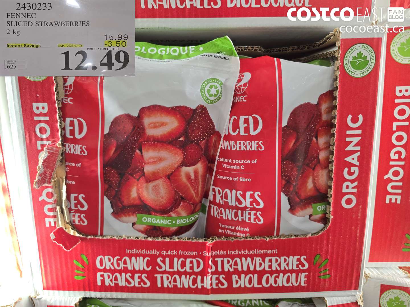 2430233 FENNEC SLICED STRAWBERRIES 2 KG ($3.50 INSTANT SAVINGS EXPIRES ON 2026-07-05) $12.49