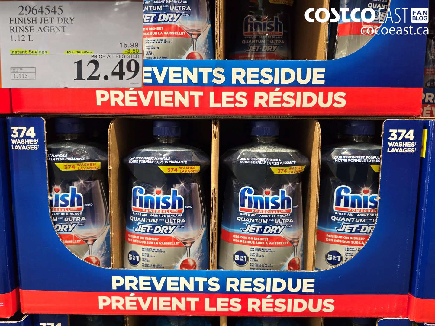 2964545 FINISH JET DRY RINSE AGENT 1.12 L ($3.50 INSTANT SAVINGS EXPIRES ON 2026-06-07) $12.49