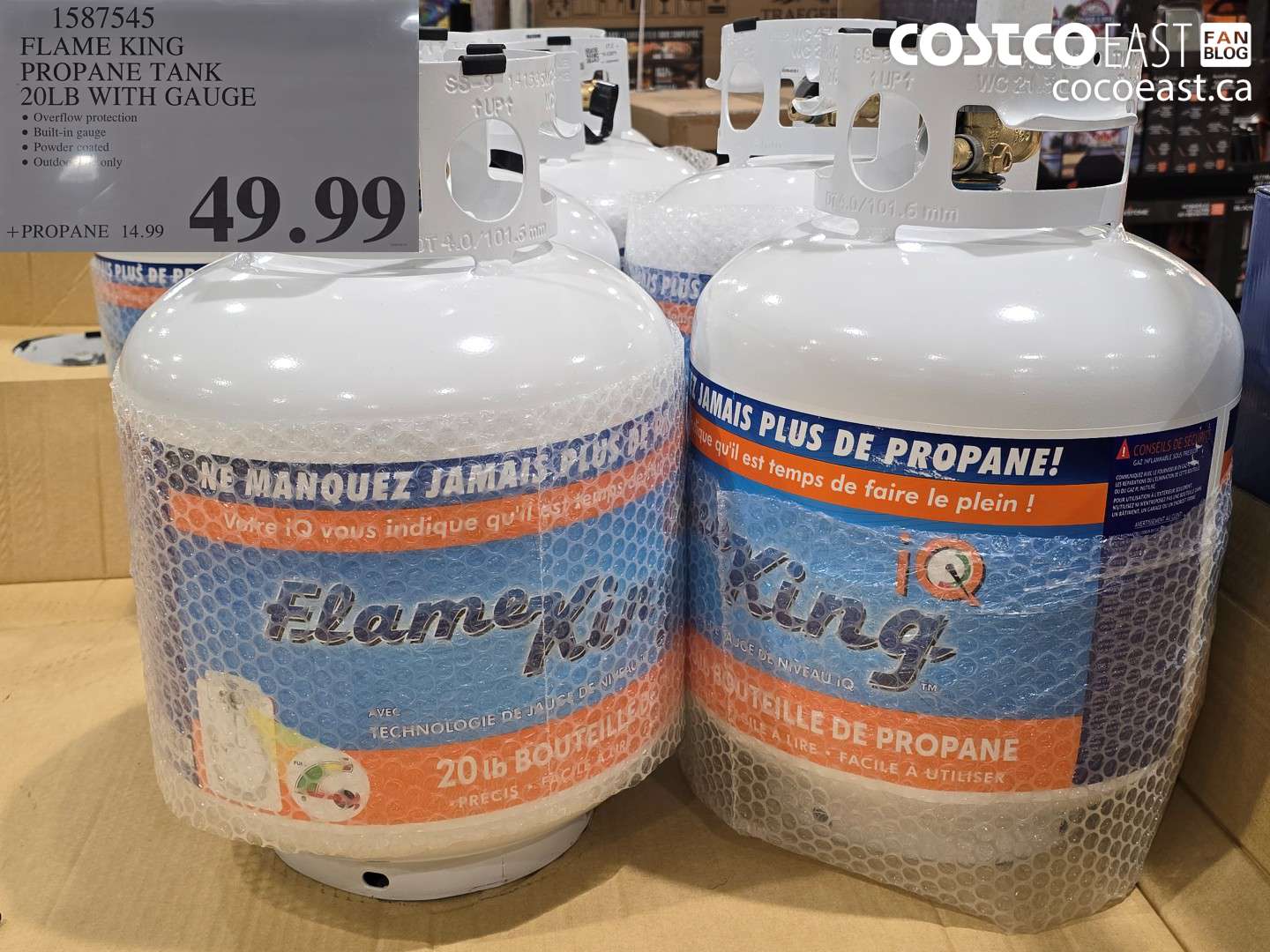 1587545 FLAME KING PROPANE TANK 20LB WITH GAUGE $49.99