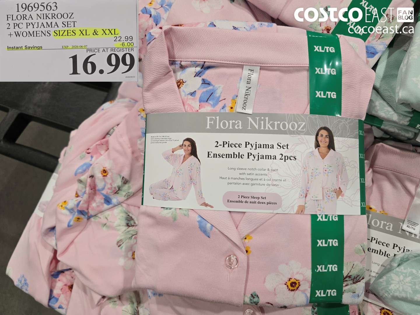 1969563 FLORA NIKROOZ 2 PC PYJAMA SET WOMENS SIZES XL & XXL ($6.00 INSTANT SAVINGS EXPIRES ON 2026-06-07) $16.99