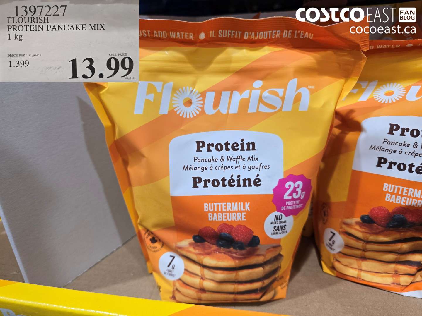 1397227 FLOURISH PROTEIN PANCAKE MIX 1 KG $13.99