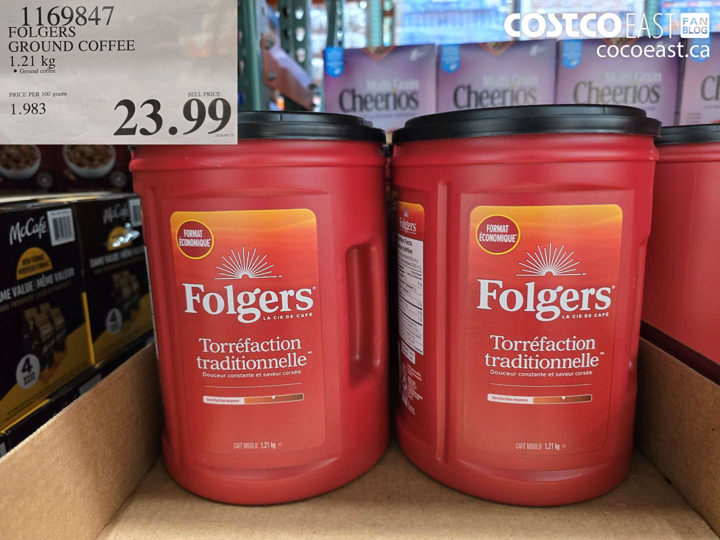 1169847 FOLGERS GROUND COFFEE 1.21 KG $23.99