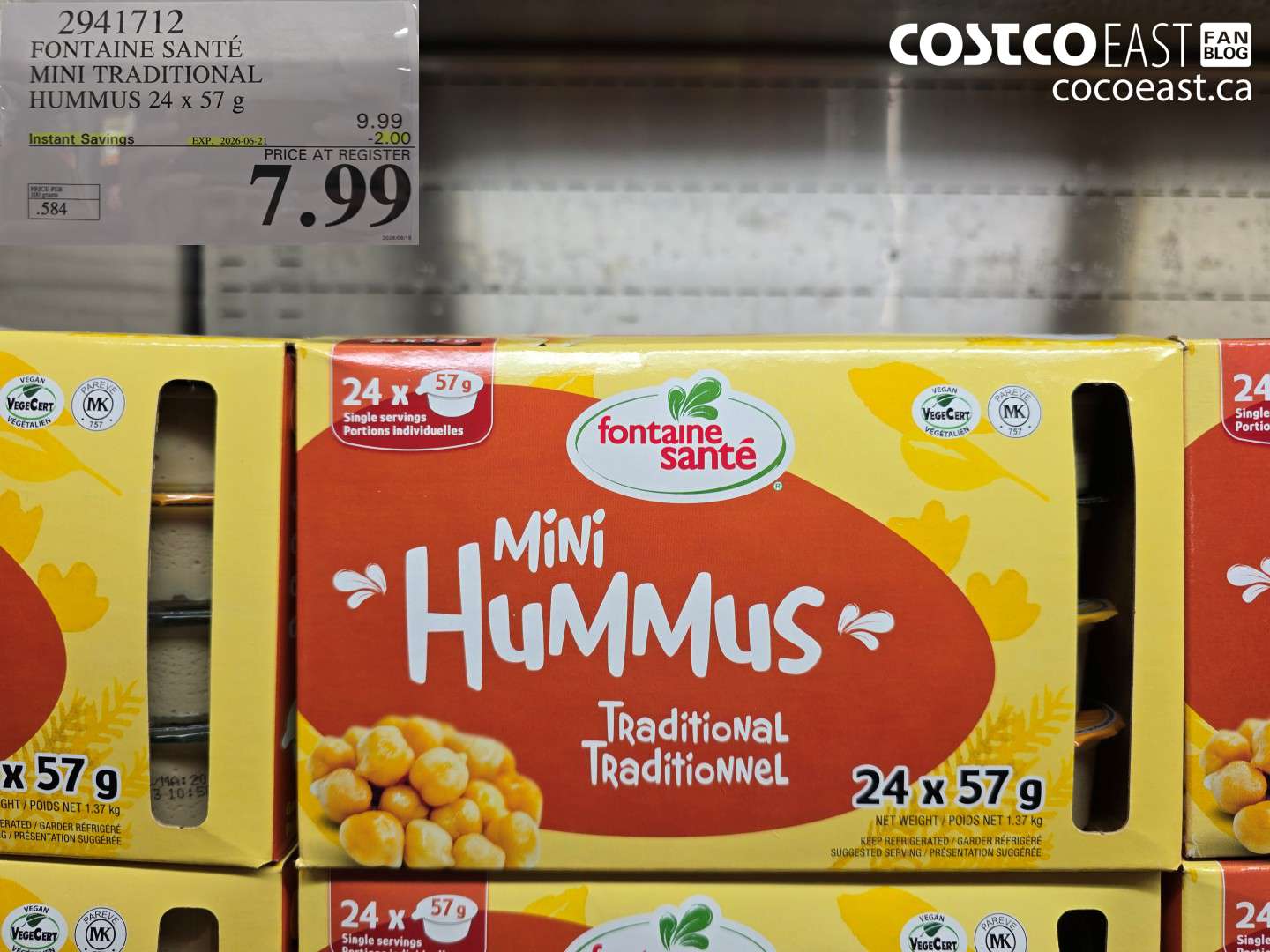 2941712 FONTAINE SANTÉ MINI TRADITIONAL HUMMUS 24 X 57 G ($2.00 INSTANT SAVINGS EXPIRES ON 2026-06-21) $7.99