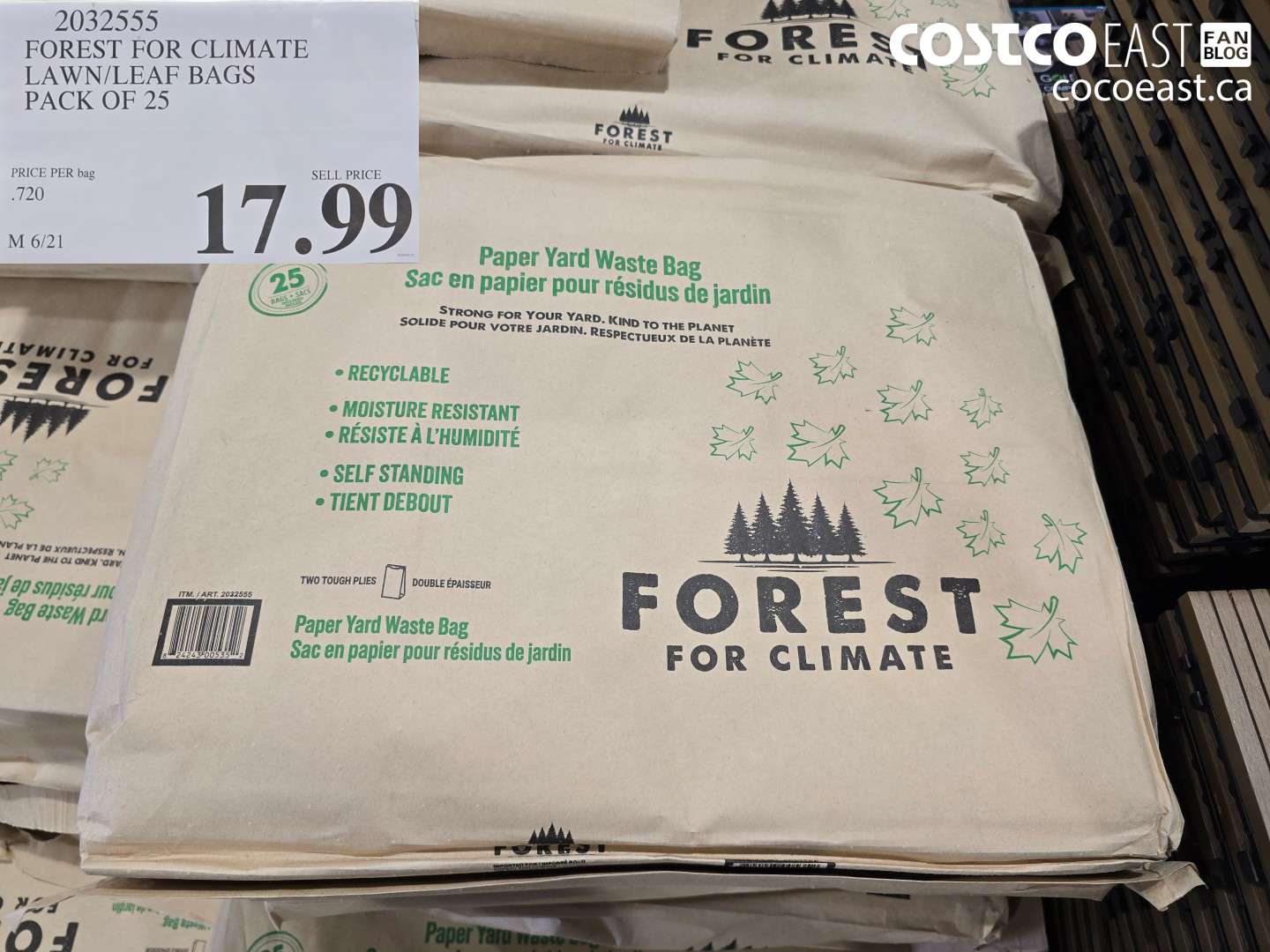 2032555 FOREST FOR CLIMATE LAWN/LEAF BAGS PACK OF 25 $17.99
