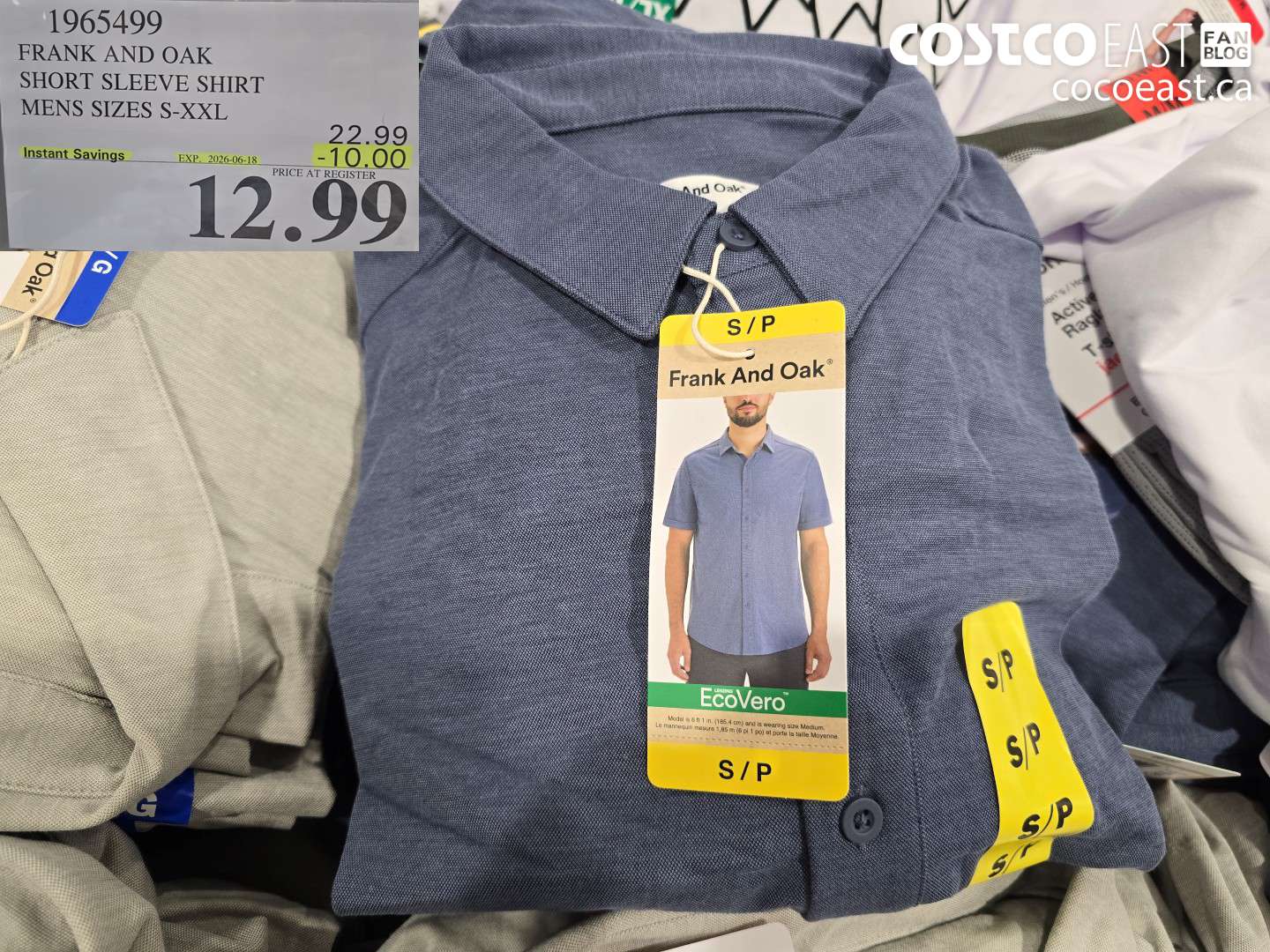 1965499 FRANK AND OAK SHORT SLEEVE SHIRT MENS SIZES S-XXL ($10.00 INSTANT SAVINGS EXPIRES ON 2026-06-18) $12.99
