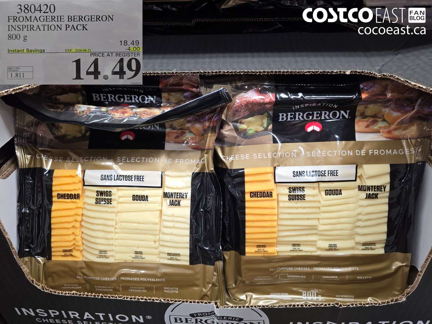 380420 FROMAGERIE BERGERON INSPIRATION PACK 800 G ($4.00 INSTANT SAVINGS EXPIRES ON 2026-06-21) $14.49