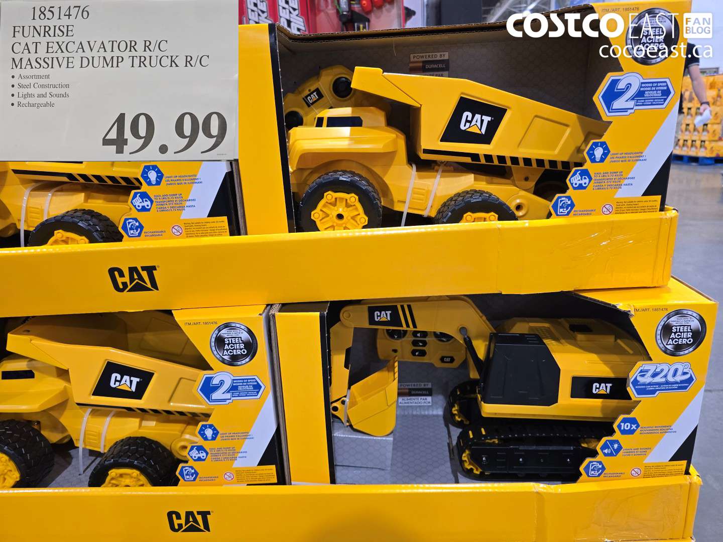 1851476 FUNRISE CAT EXCAVATOR R/C MASSIVE DUMP TRUCK R/C $49.99