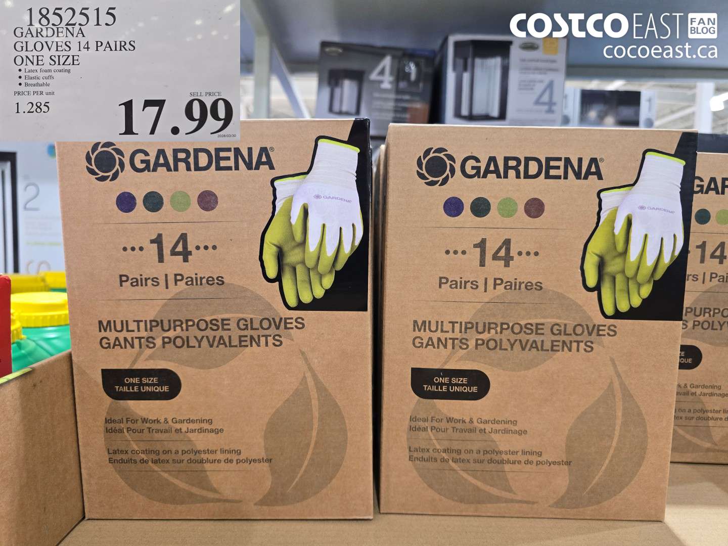 1852515 GARDENA GLOVES 14 PAIRS ONE SIZE $17.99