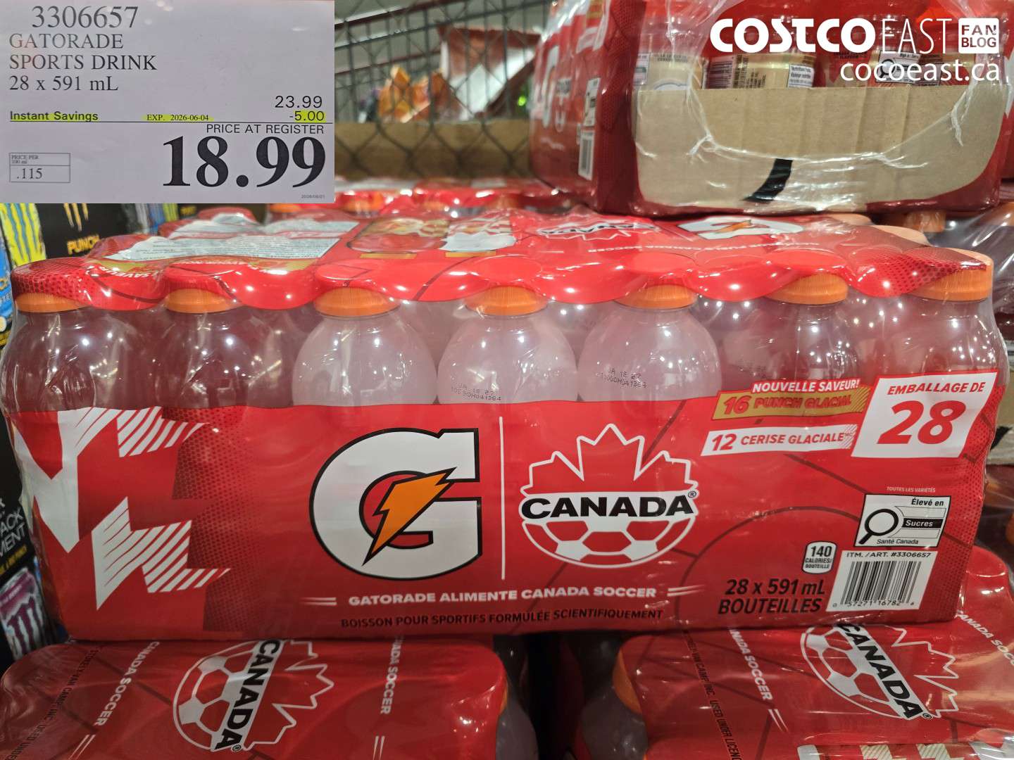 3306657 GATORADE SPORTS DRINK 28 X 591 ML ($5.00 INSTANT SAVINGS EXPIRES ON 2026-06-04) $18.99