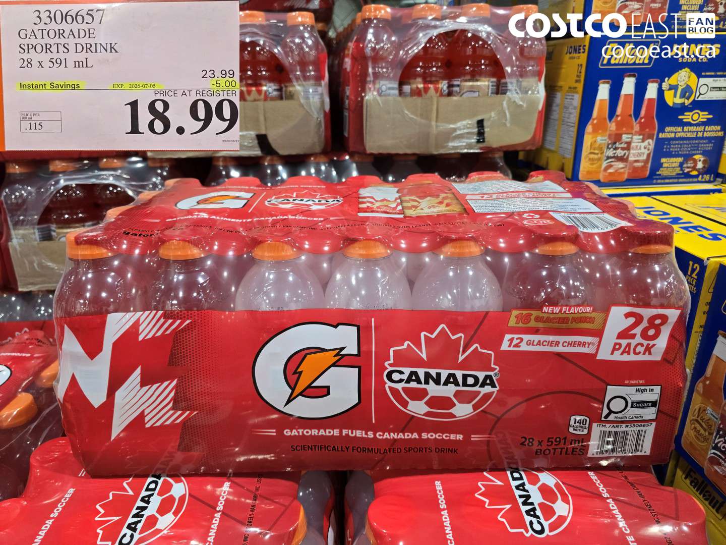 3306657 GATORADE SPORTS DRINK 28 X 591 ML ($5.00 INSTANT SAVINGS EXPIRES ON 2026-07-05) $18.99
