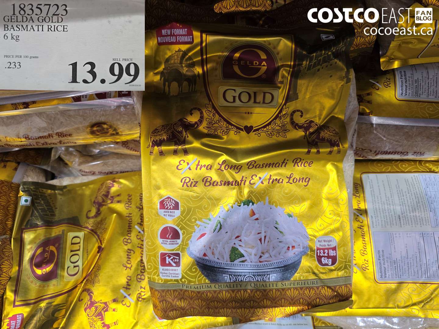 1835723 GELDA GOLD BASMATI RICE 6 KG $13.99