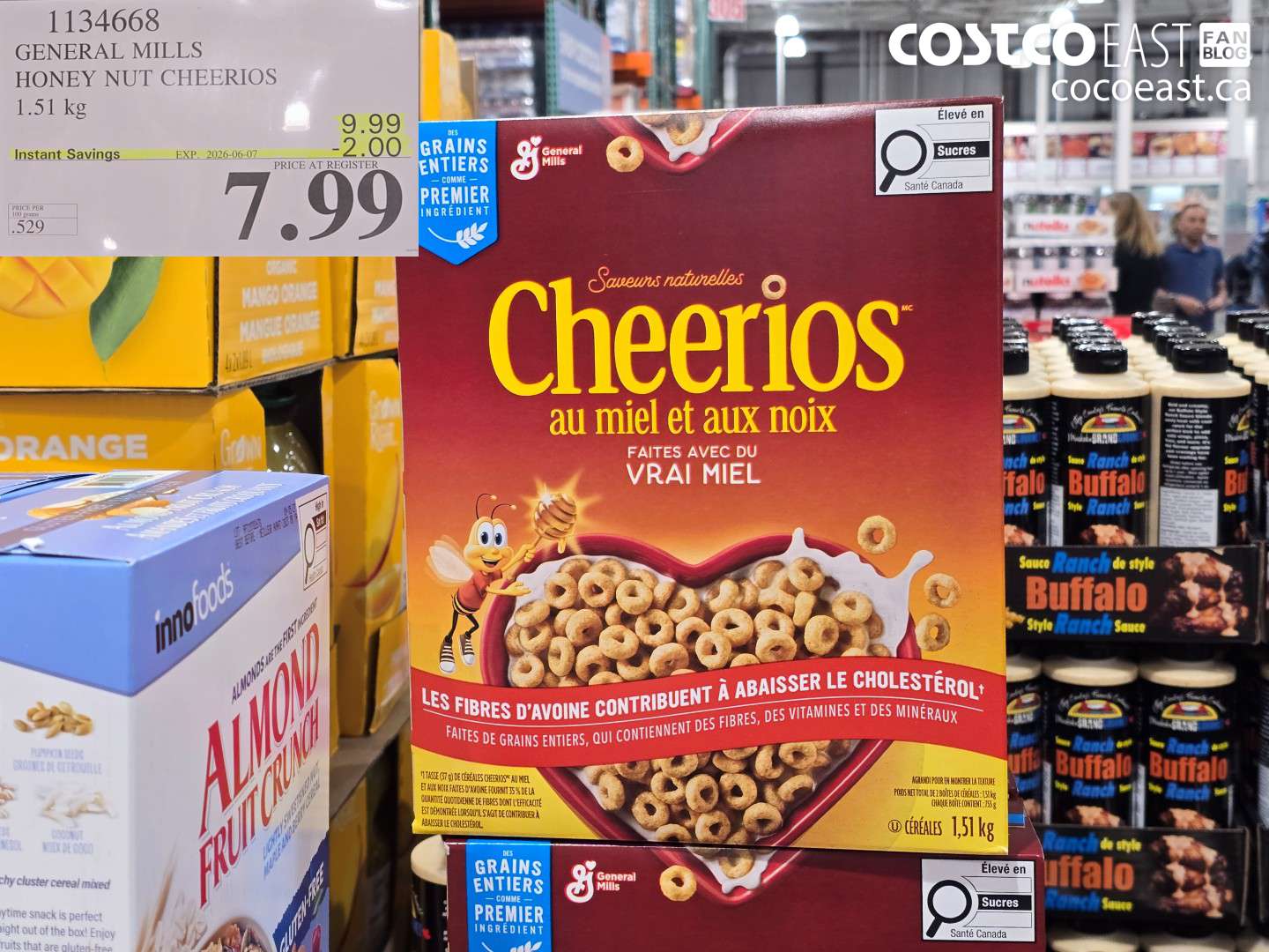 1134668 GENERAL MILLS HONEY NUT CHEERIOS 1.51 KG ($2.00 INSTANT SAVINGS EXPIRES ON 2026-06-07) $7.99