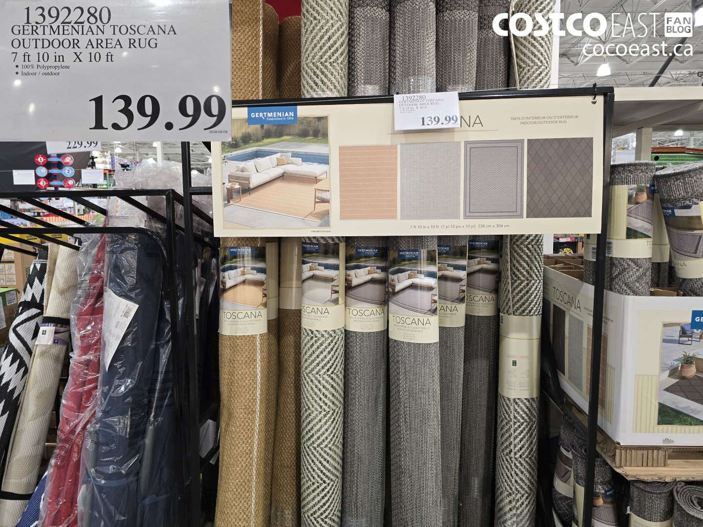1392280 GERTMENIAN TOSCANA OUTDOOR AREA RUG 7 FT 10 IN X 10 FT $139.99