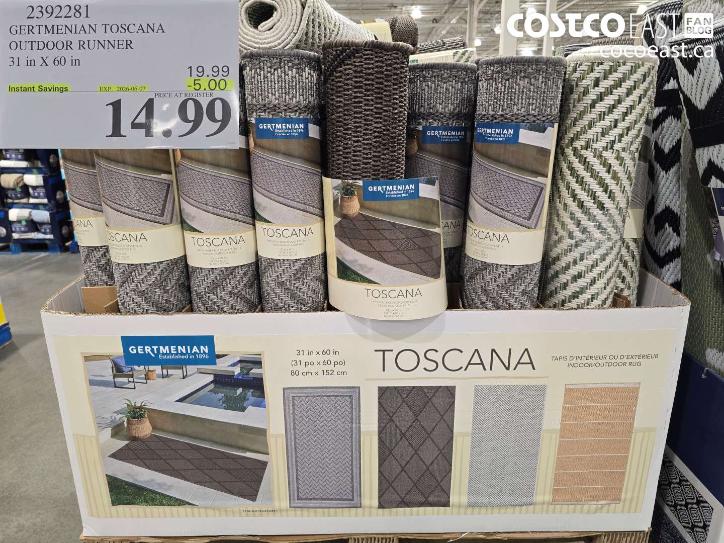 2392281 GERTMENIAN TOSCANA OUTDOOR RUNNER 31 IN X 60 IN ($5.00 INSTANT SAVINGS EXPIRES ON 2026-06-07) $14.99
