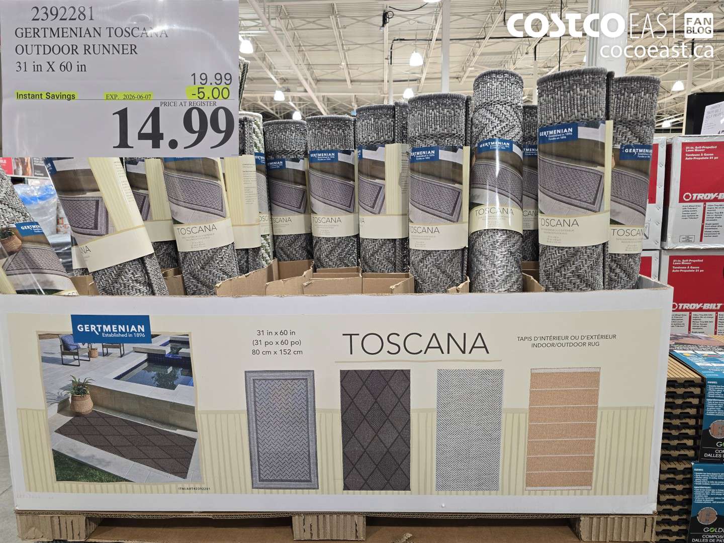 2392281 GERTMENIAN TOSCANA OUTDOOR RUNNER 31 IN X 60 IN ($5.00 INSTANT SAVINGS EXPIRES ON 2026-06-07) $14.99