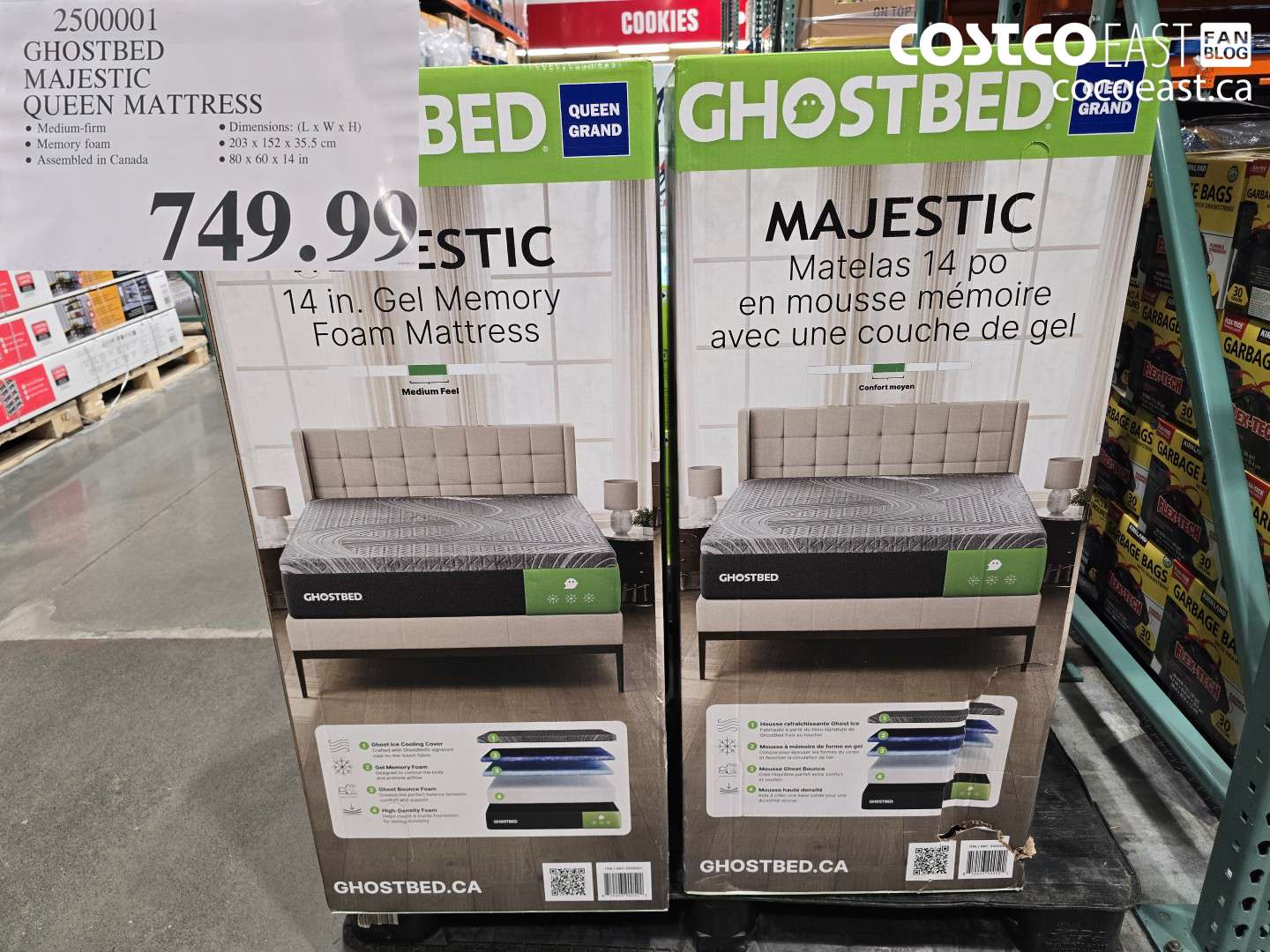 2500001 GHOSTBED MAJESTIC QUEEN MATTRESS $749.99