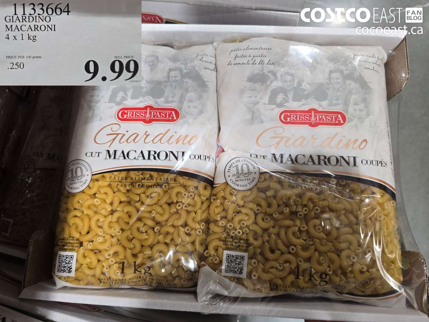 1133664 GIARDINO MACARONI 4 X 1 KG $9.99