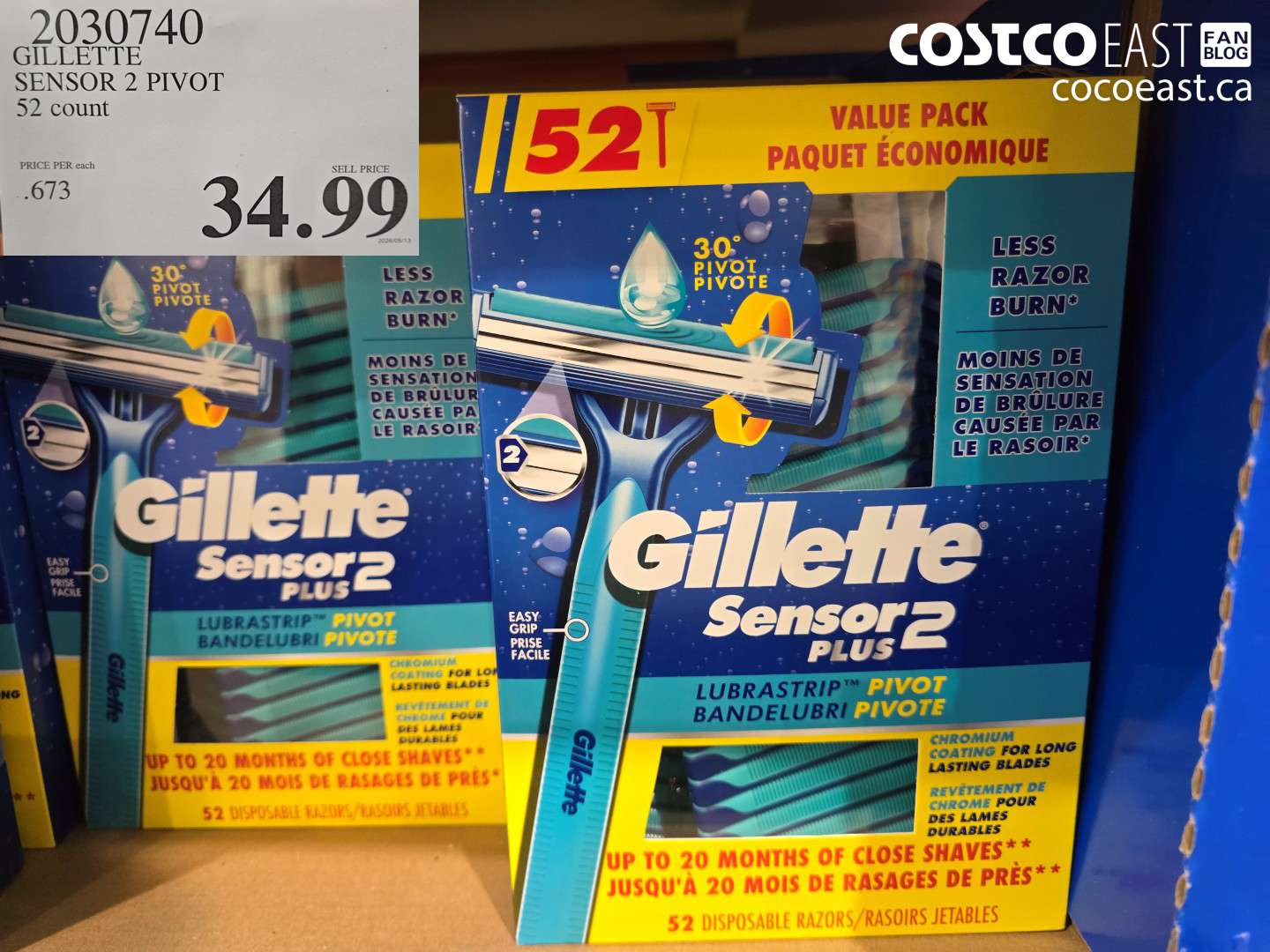 2030740 GILLETTE SENSOR 2 PIVOT 52 COUNT $34.99