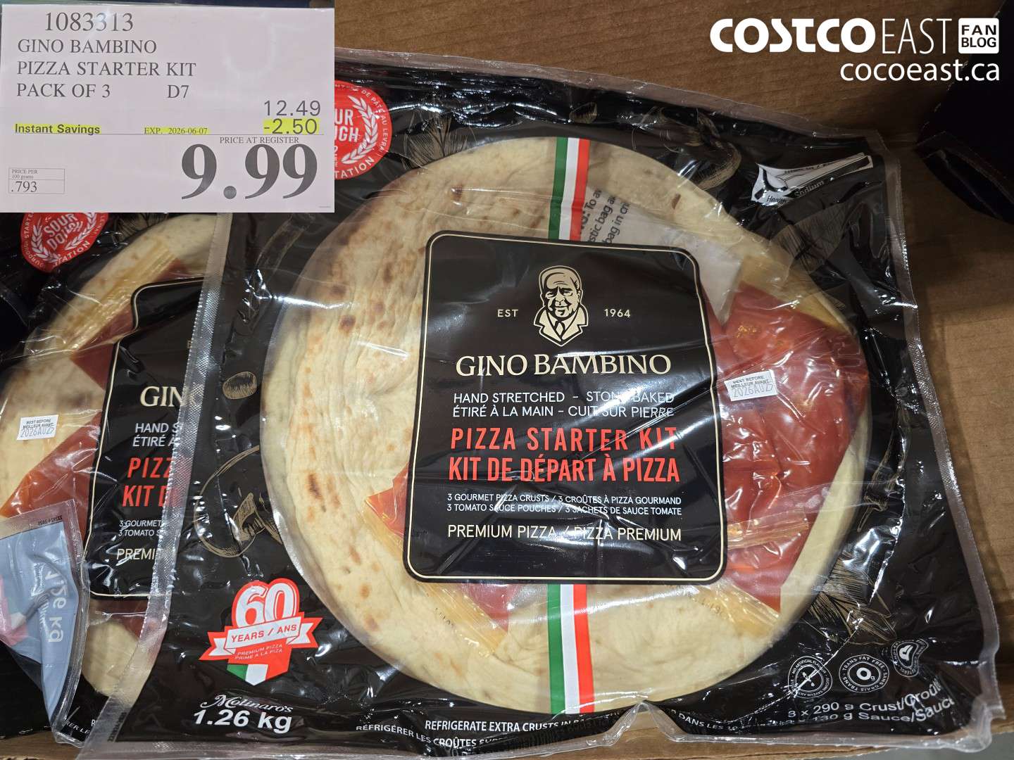1083313 GINO BAMBINO PIZZA STARTER KIT PACK OF 3 ($2.50 INSTANT SAVINGS EXPIRES ON 2026-06-07) $9.99