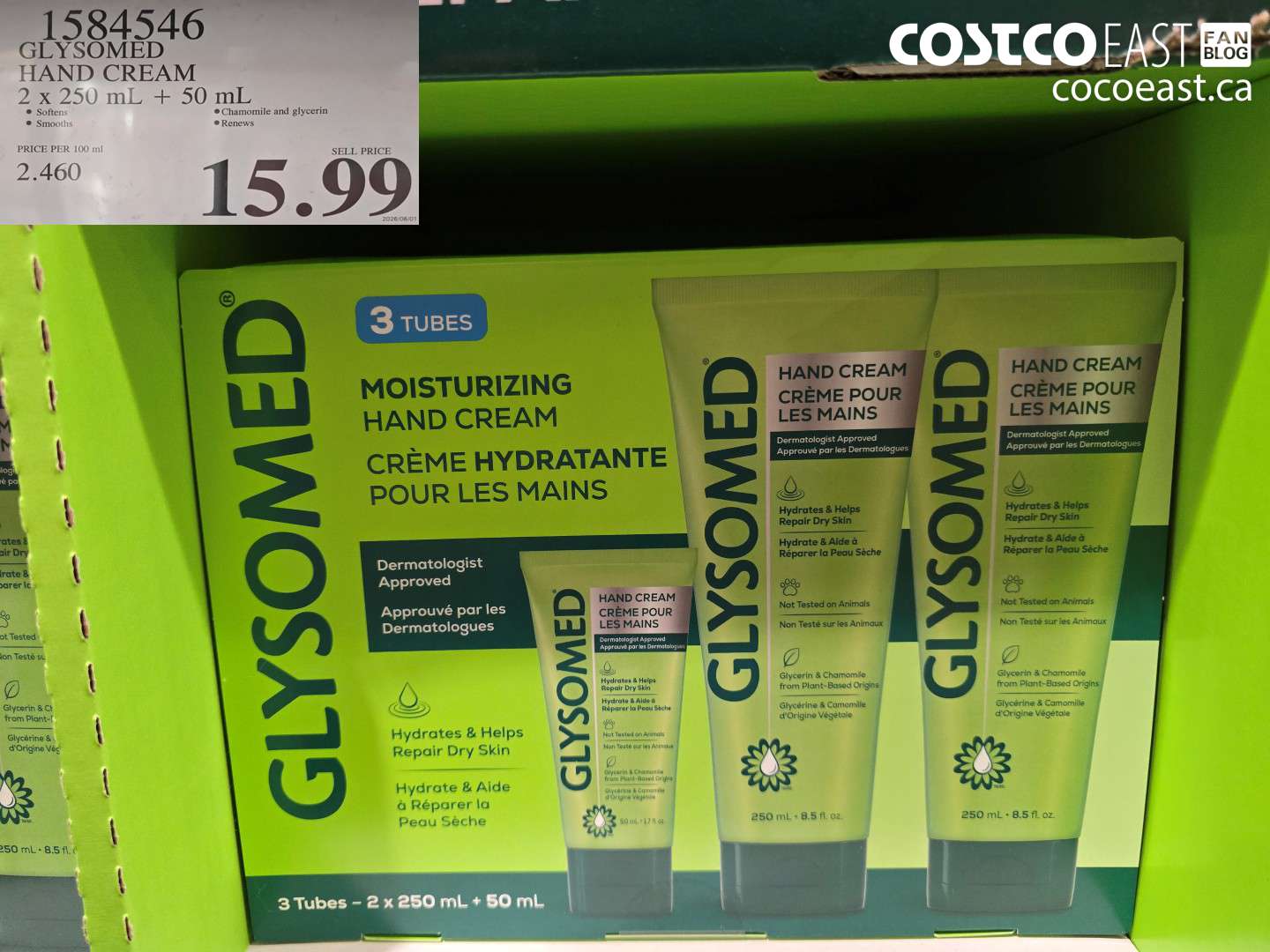 1584546 GLYSOMED HAND CREAM 2 X 250 ML + 50 ML $15.99