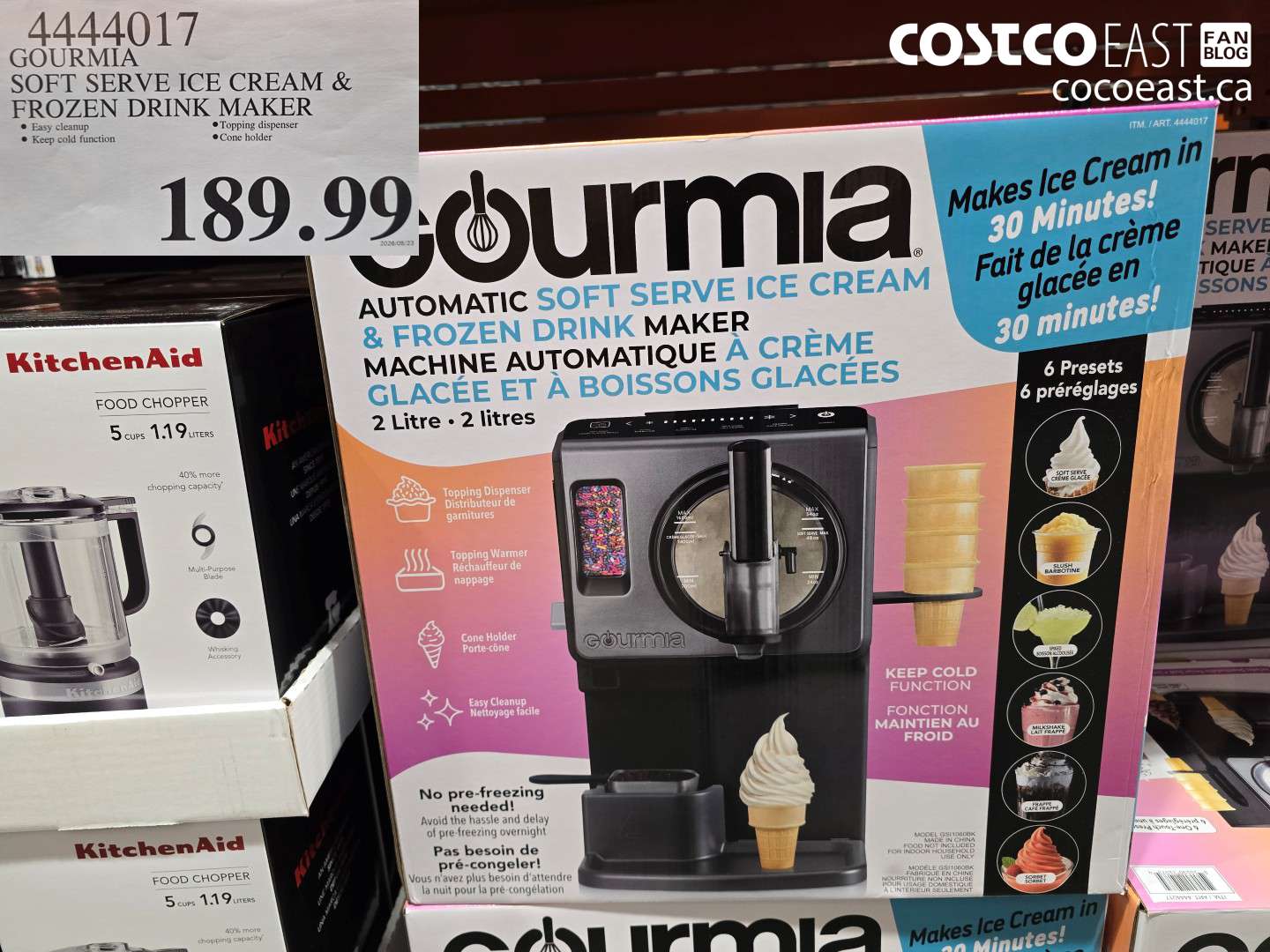 4444017 GOURMIA SOFT SERVE ICE CREAM & FROZEN DRINK MAKER $189.99