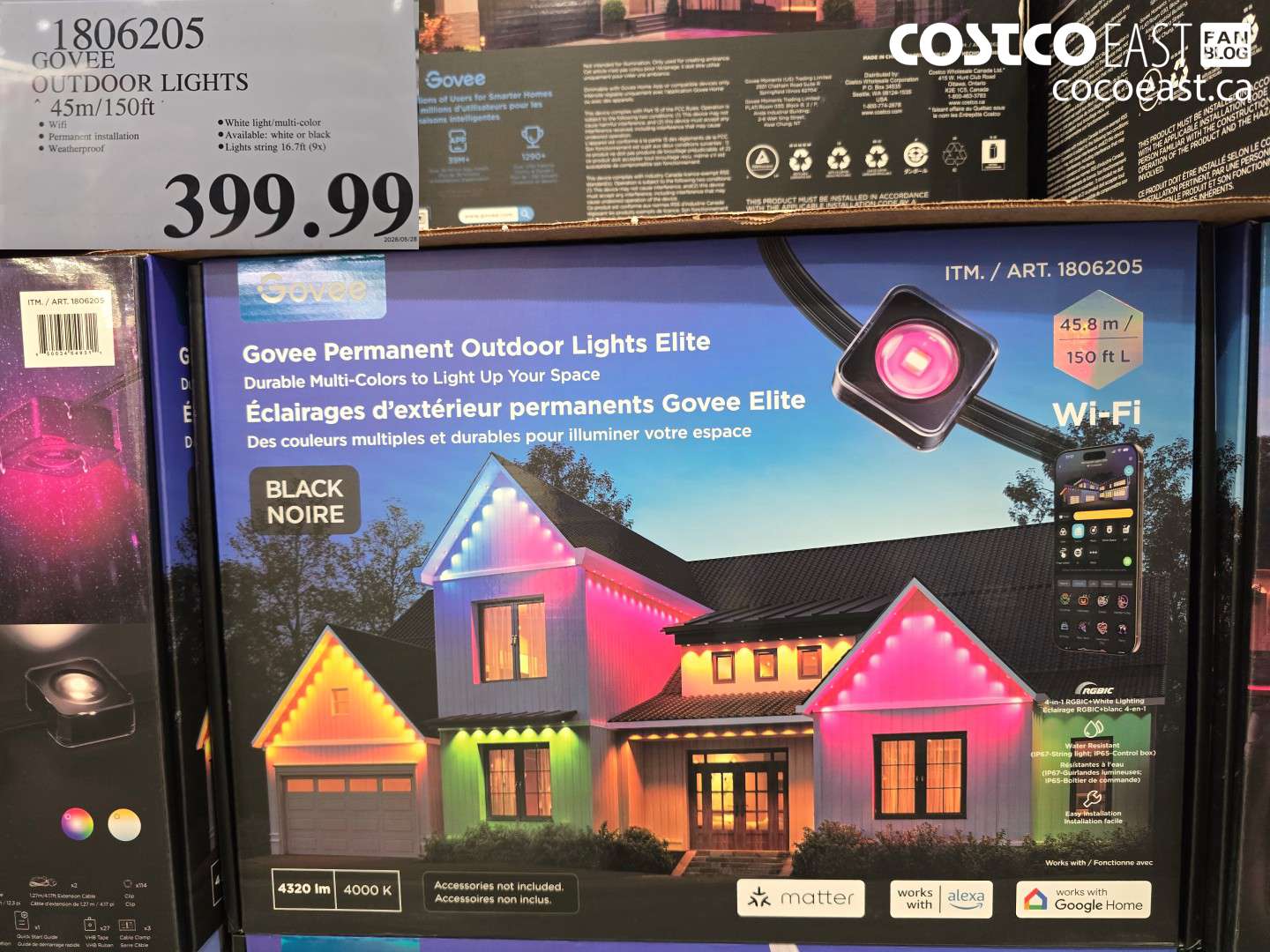 1806205 GOVEE OUTDOOR LIGHTS 45M/150FT $399.99