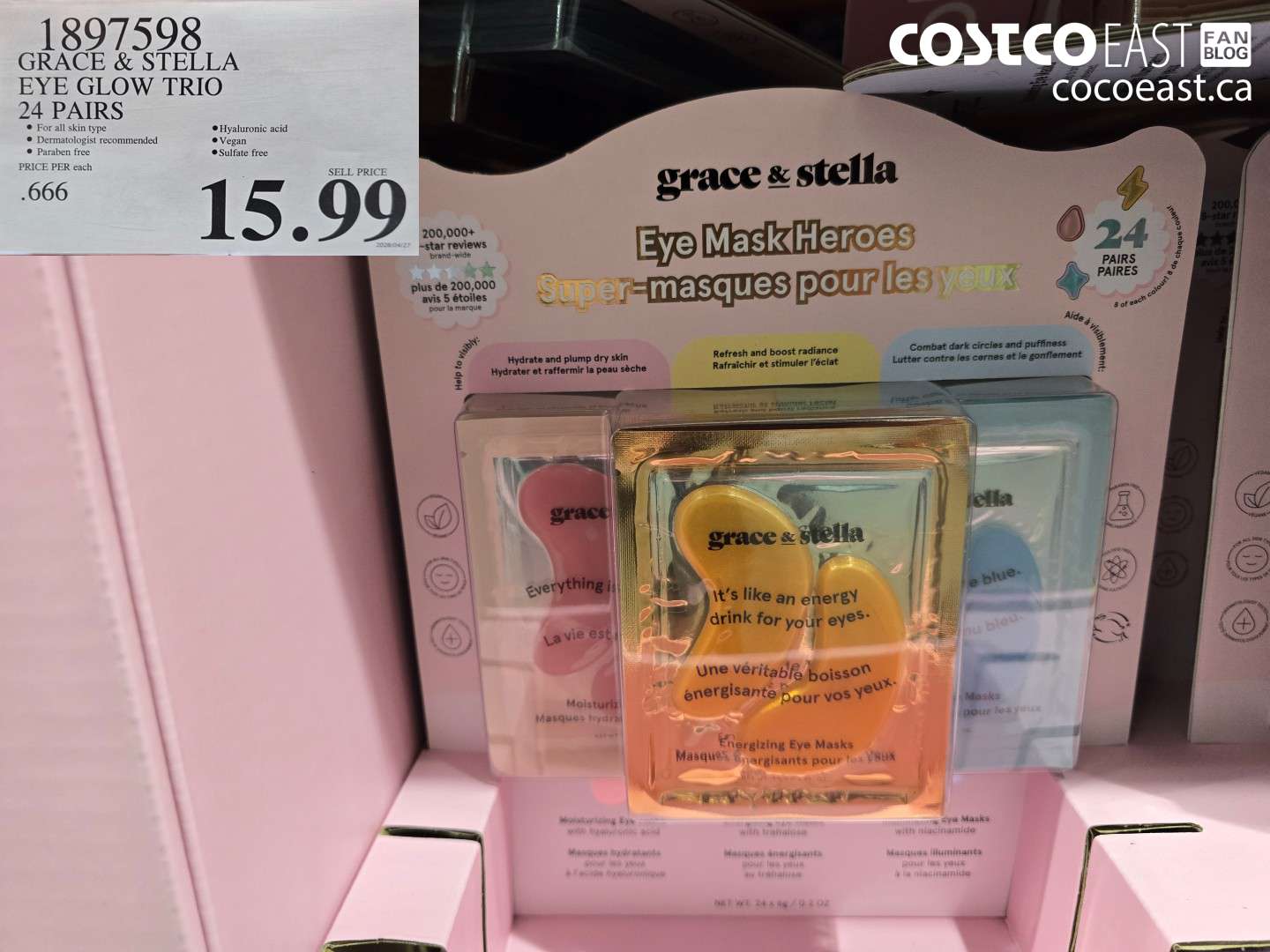 1897598 GRACE & STELLA EYE GLOW TRIO 24 PAIRS $15.99