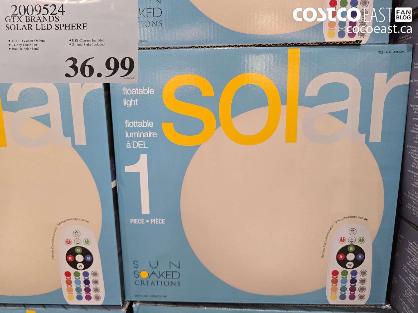 2009524 GTX BRANDS SOLAR LED SPHERE $36.99