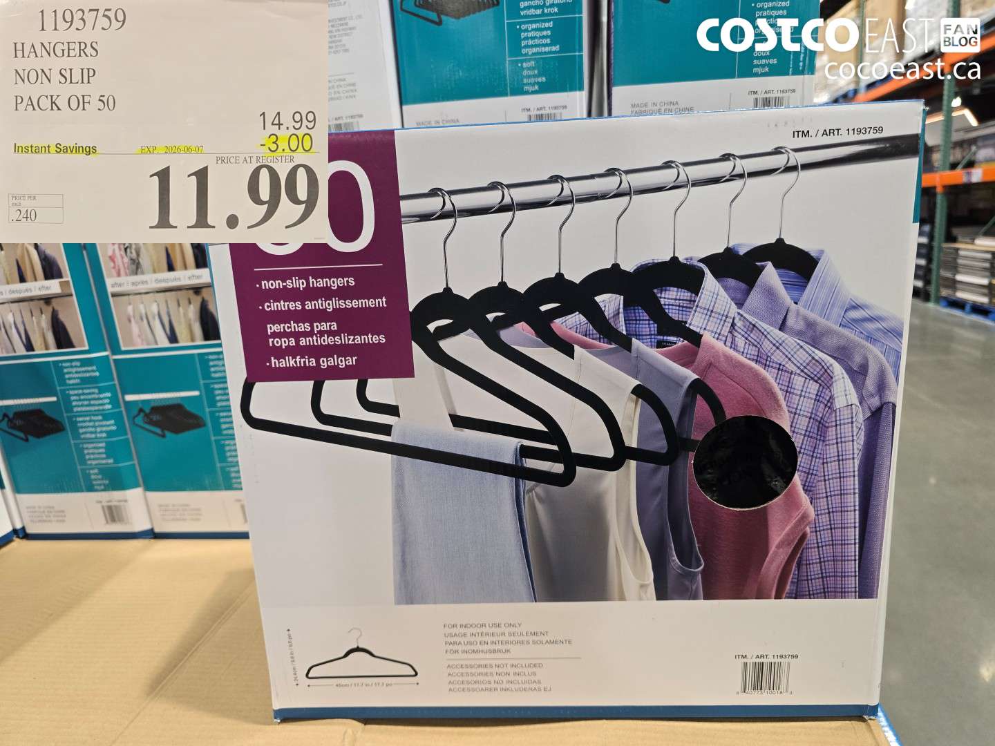 1193759 HANGERS NON SLIP PACK OF 50 ($3.00 INSTANT SAVINGS EXPIRES ON 2026-06-07) $11.99