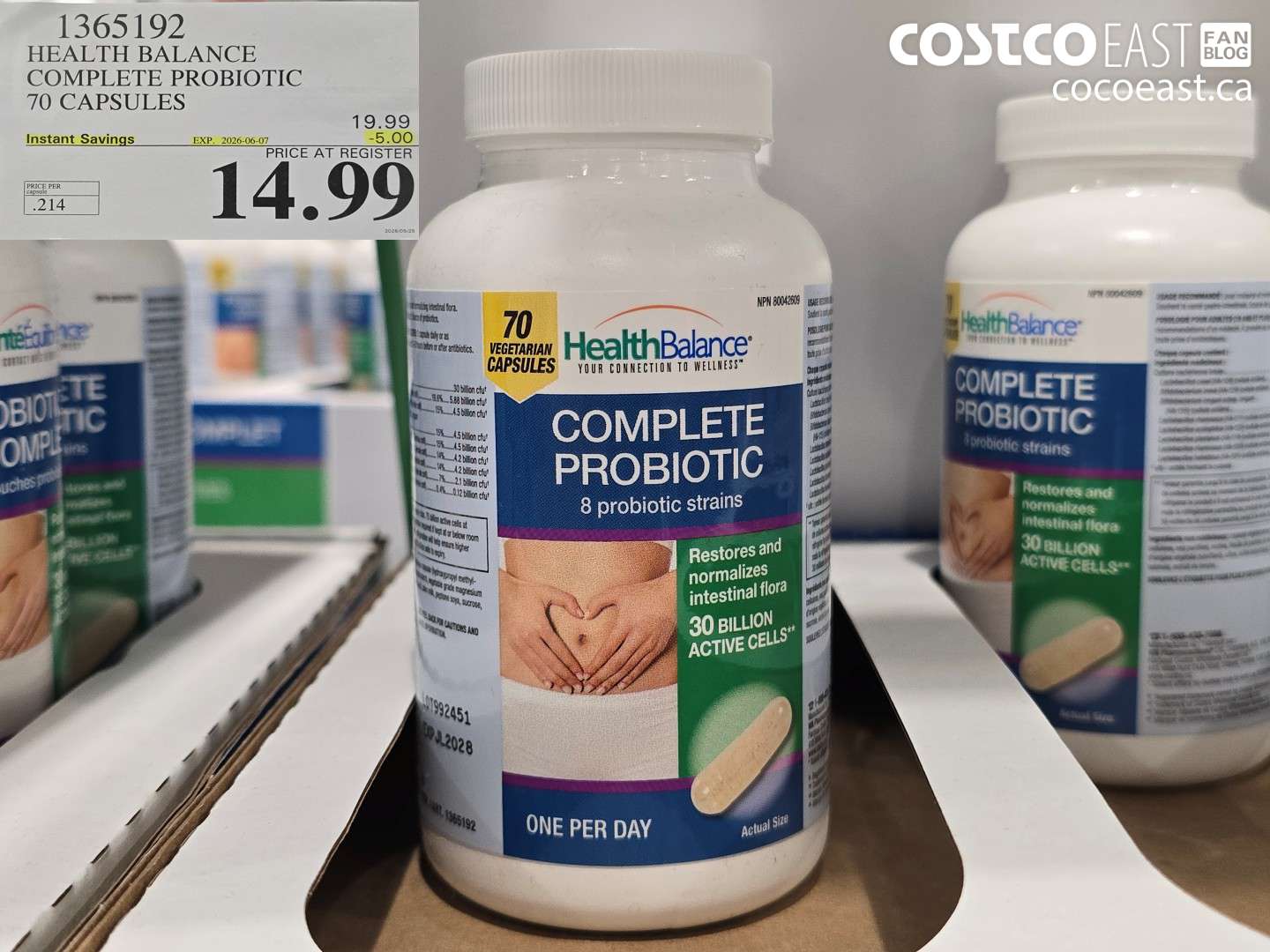 1365192 HEALTH BALANCE COMPLETE PROBIOTIC 70 CAPSULES ($5.00 INSTANT SAVINGS EXPIRES ON 2026-06-07) $14.99
