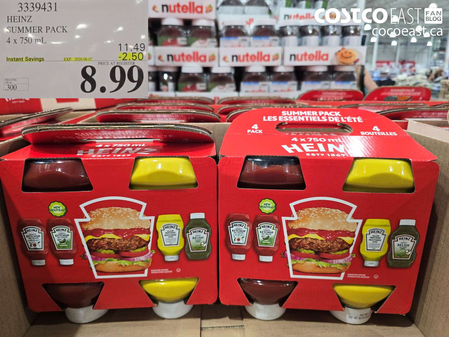 3339431 HEINZ SUMMER PACK 4 X 750 ML ($2.50 INSTANT SAVINGS EXPIRES ON 2026-06-07) $8.99