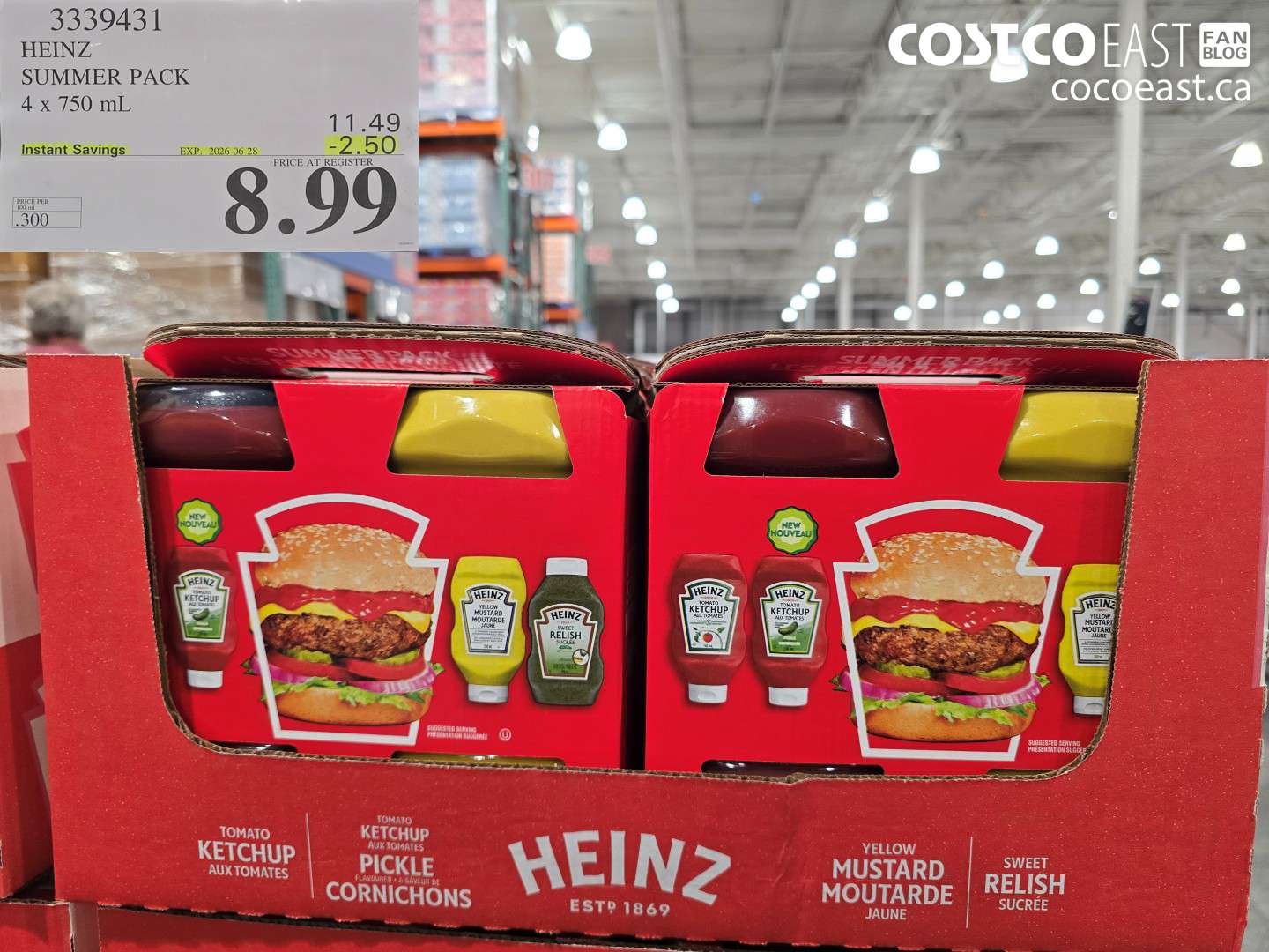 3339431 HEINZ SUMMER PACK 4 X 750 ML ($2.50 INSTANT SAVINGS EXPIRES ON 2026-06-28) $8.99