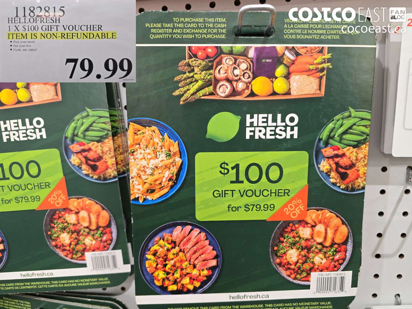 1182815 HELLOFRESH 1 X $100 GIFT VOUCHER $79.99