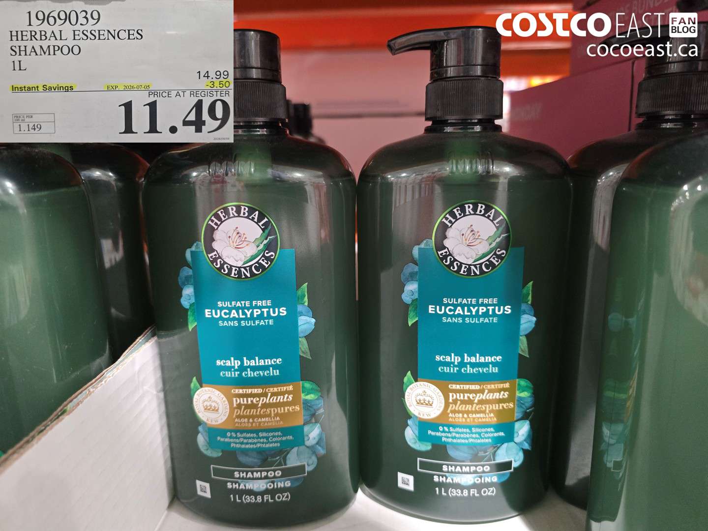 1969039 HERBAL ESSENCES SHAMPOO 1L ($3.50 INSTANT SAVINGS EXPIRES ON 2026-07-05) $11.49