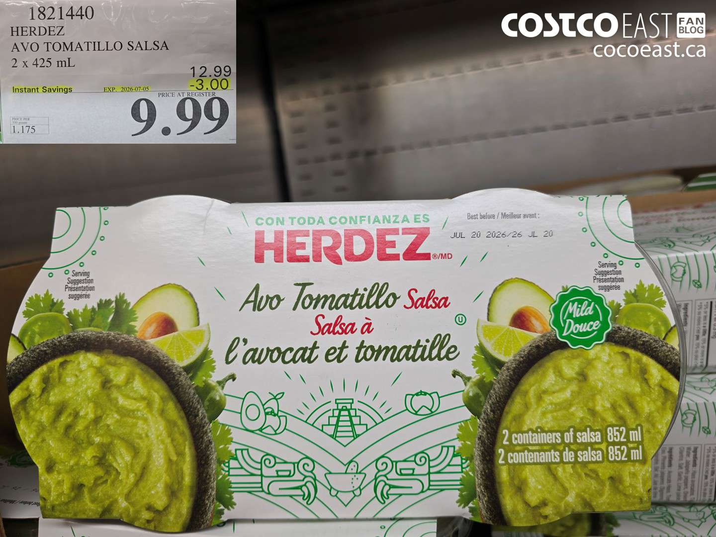 1821440 HERDEZ AVO TOMATILLO SALSA 2 X 425 ML ($3.00 INSTANT SAVINGS EXPIRES ON 2026-07-05) $9.99