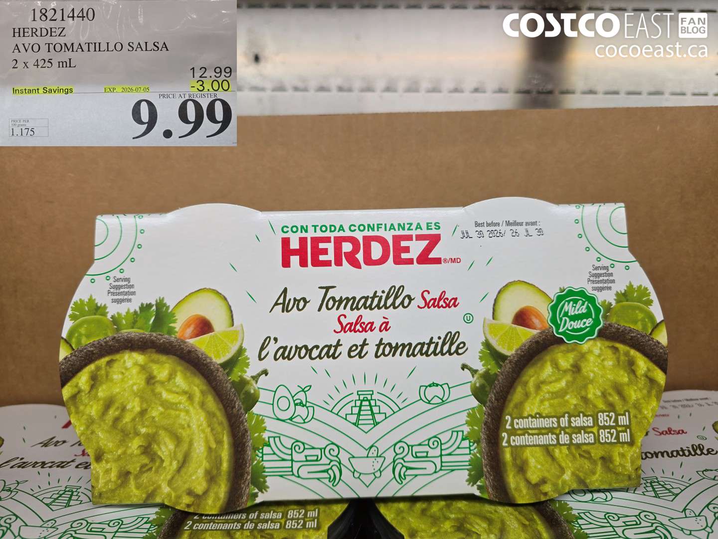 1821440 HERDEZ AVO TOMATILLO SALSA 2 X 425 ML ($3.00 INSTANT SAVINGS EXPIRES ON 2026-07-05) $9.99