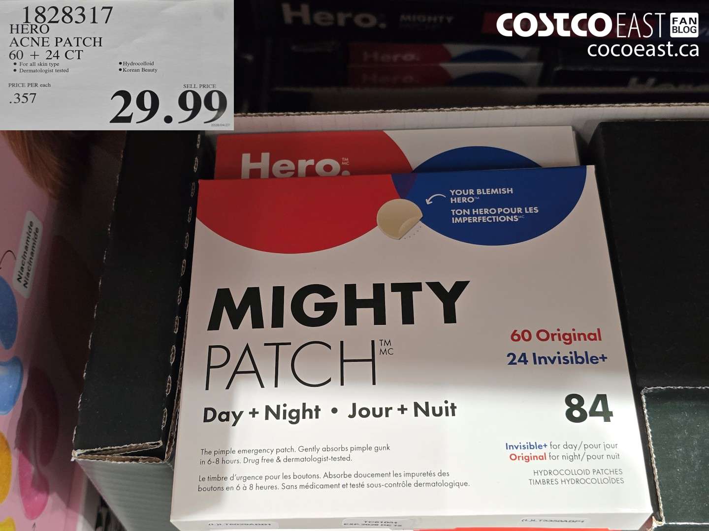 1828317 HERO ACNE PATCH 60 + 24 CT $29.99