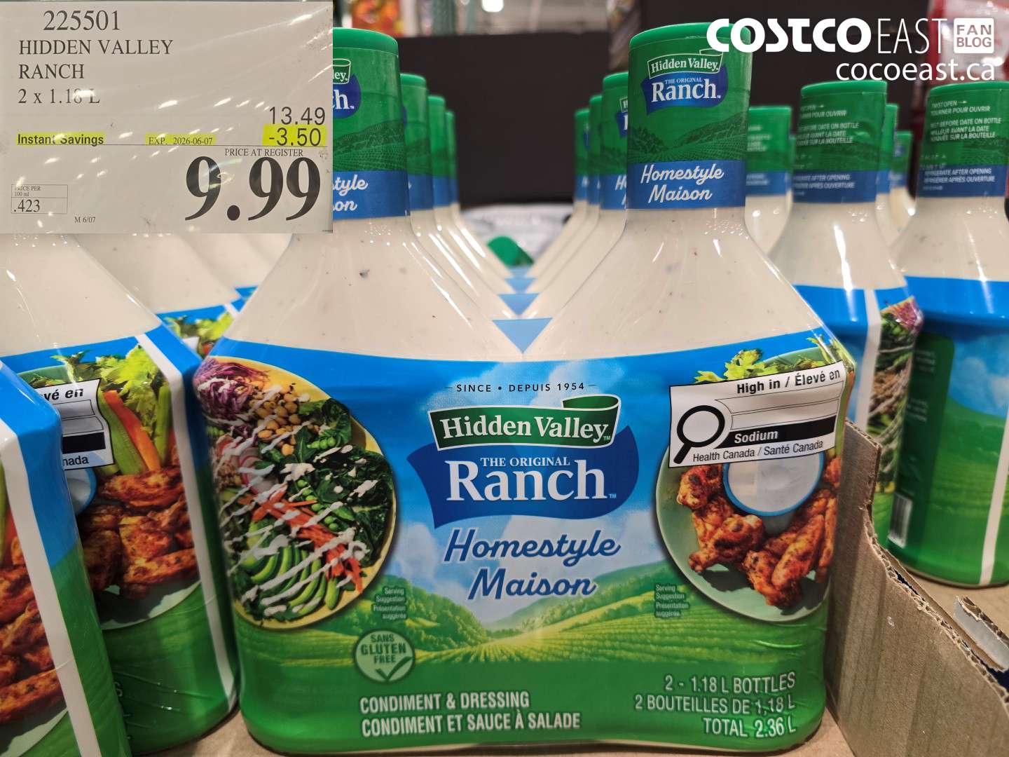 225501 HIDDEN VALLEY RANCH 2 X 1.18 L ($3.50 INSTANT SAVINGS EXPIRES ON 2026-06-07) $9.99