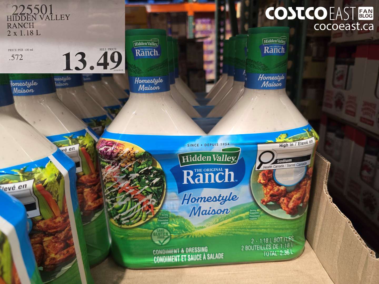 225501 HIDDEN VALLEY RANCH 2 X 1.18 L $13.49