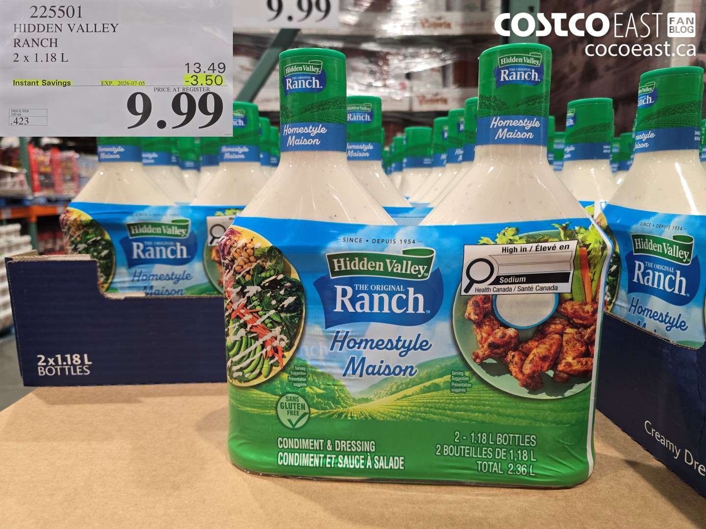 225501 HIDDEN VALLEY RANCH 2 X 1.18 L ($3.50 INSTANT SAVINGS EXPIRES ON 2026-07-05) $9.99
