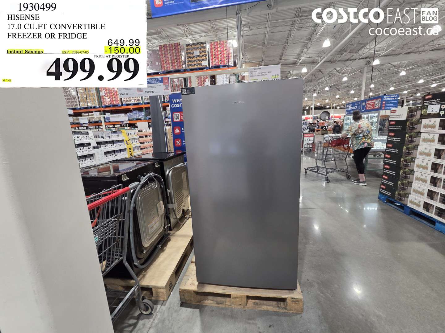 1930499 HISENSE 17.0 CU.FT CONVERTIBLE FREEZER OR FRIDGE ($150.00 INSTANT SAVINGS EXPIRES ON 2026-07-05) $499.99